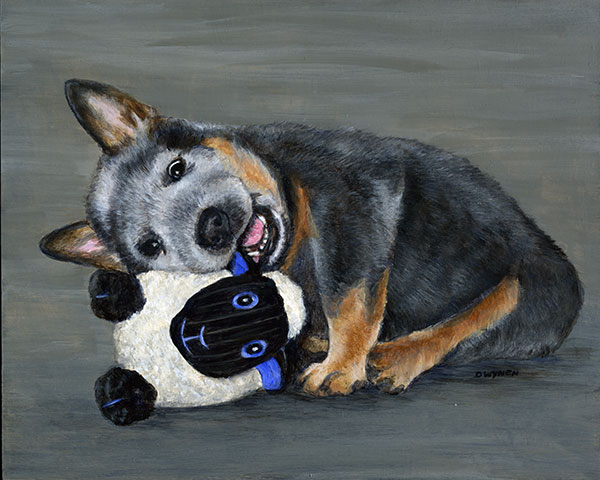 Australian Cattle Dog puppy painting