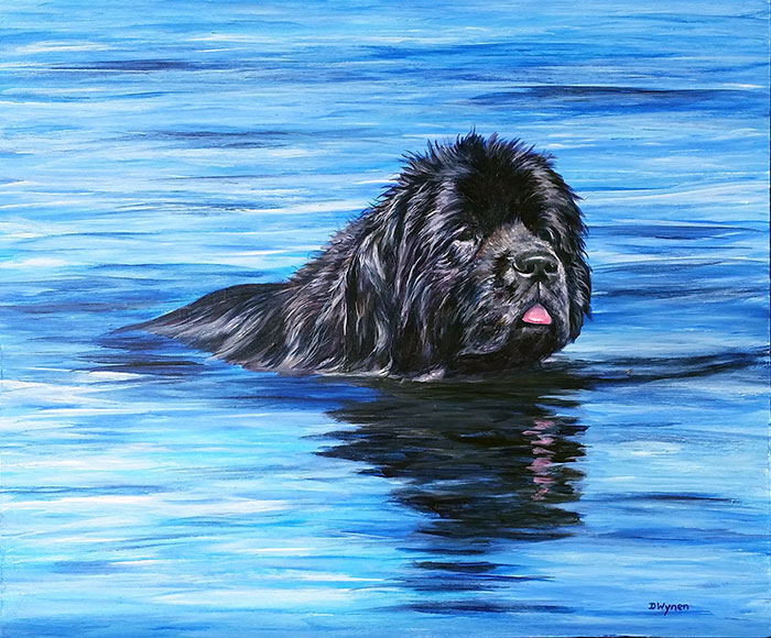 Newfoundland Dog Painting