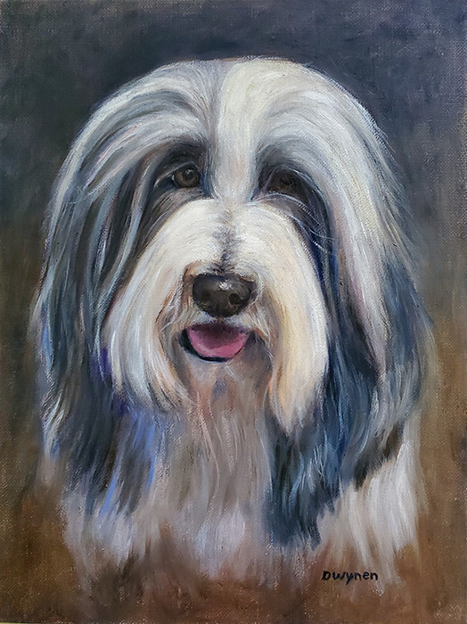 Bearded Collie Painting